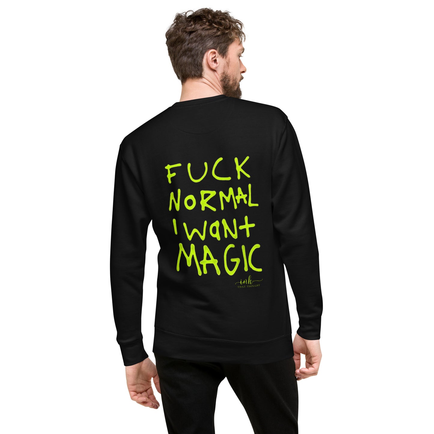 F*CK Normal - Black Pullover (Neon Yellow Ink)