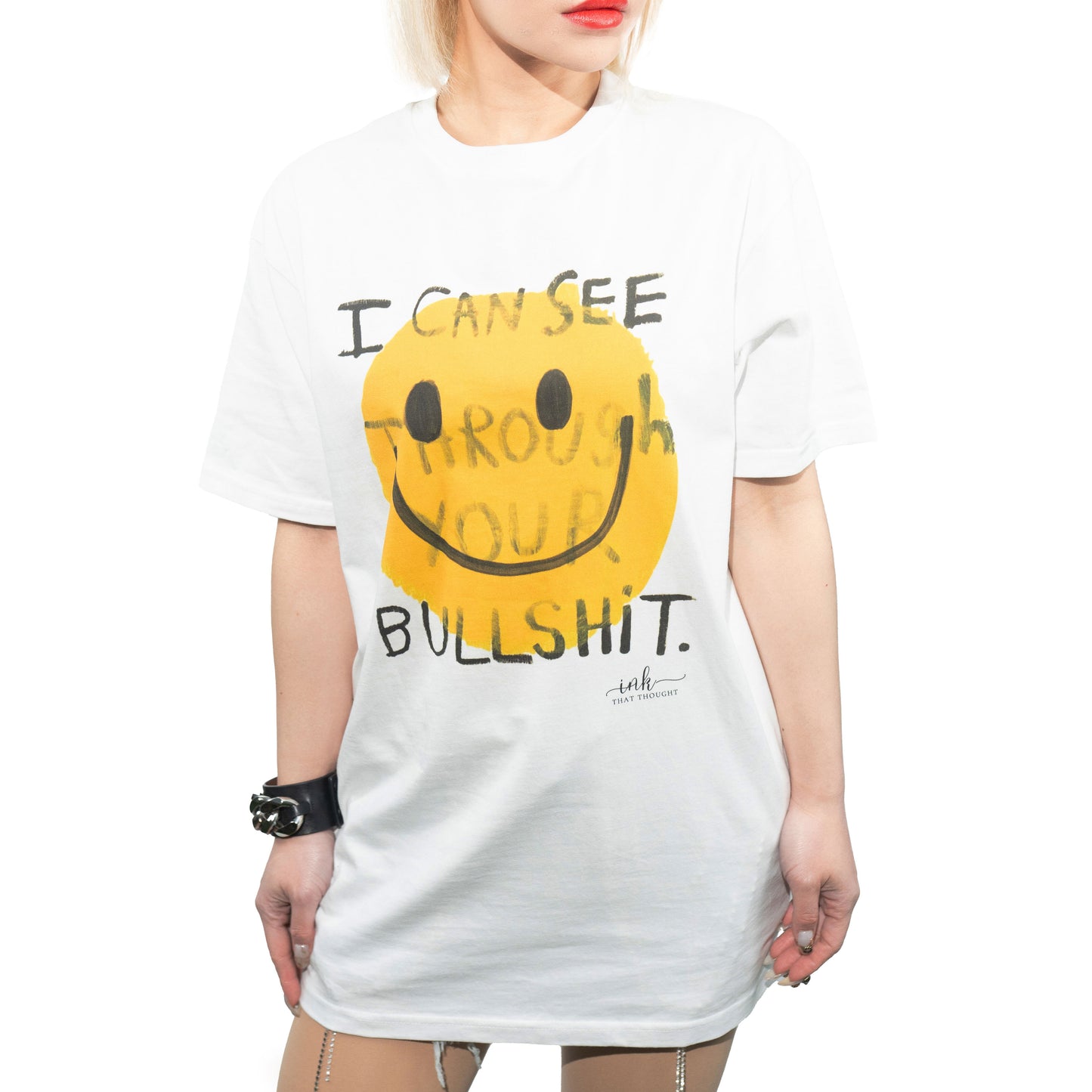 See Through Your Bullshit - White Tee (Nicholas Megalis Collab)
